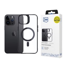 Etui 3mk Satin Armor MagCase z MagSafe na iPhone 14 Pro - przezroczyste z czarną ramką