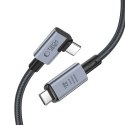Kabel Tech-Protect UltraBoost Max L USB-C 4.0 (prosty) / USB-C 4.0 (kątowy) PD 240W 8K 40Gbps 1.5m - szary