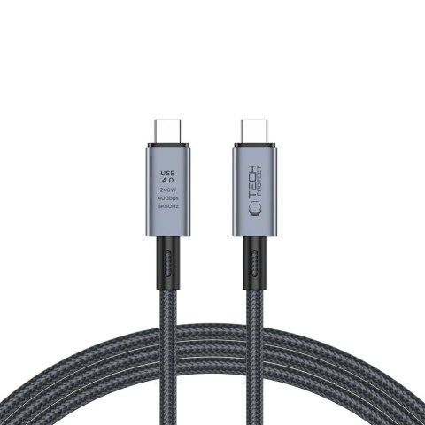 Kabel Tech-Protect UltraBoost Max USB-C 4.0 / USB-C 4.0 PD 240W 8K 40Gbps 2m - szary Kabel Tech-Protect UltraBoost Max USB-C 4.0 / USB-C 4.0 PD 240W 8K 40Gbps 2m - szary