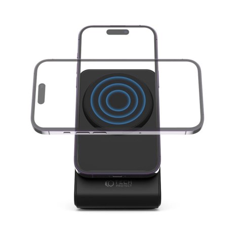 Ładowarka Tech-Protect QI15W-A23 indukcyjna MagSafe 15W w formie stojaka - czarna Ładowarka Tech-Protect QI15W-A23 indukcyjna MagSafe 15W w formie stojaka - czarna