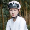 Kask rowerowy Rockbros z szybką, odpinane okulary z ochroną UV, odłączany daszek, unisex - różowy