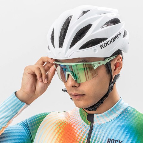 Okulary rowerowe Rockbros polaryzacyjne, z ochroną UV i wkładką korekcyjną - białe Okulary rowerowe Rockbros polaryzacyjne, z ochroną UV i wkładką korekcyjną - białe
