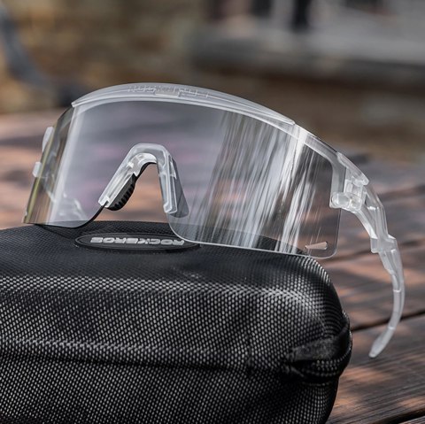 Okulary rowerowe Rockbros polaryzacyjne, z ochroną UV i wkładką korekcyjną - białe Okulary rowerowe Rockbros polaryzacyjne, z ochroną UV i wkładką korekcyjną - białe