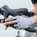 Rękawiczki rowerowe Rockbros oddychające, krótkie palce, rozmiar: L - szare