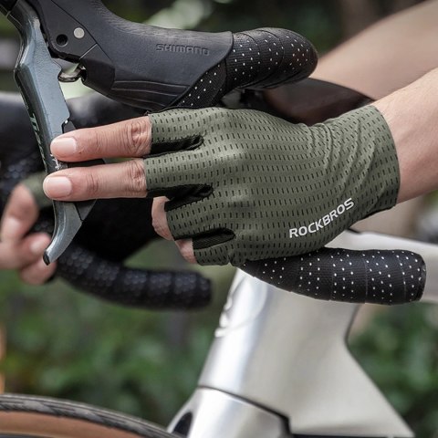 Rękawiczki rowerowe Rockbros oddychające, krótkie palce, rozmiar: XXL - zielone Rękawiczki rowerowe Rockbros oddychające, krótkie palce, rozmiar: XXL - zielone