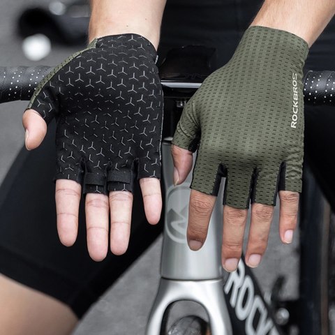 Rękawiczki rowerowe Rockbros oddychające, krótkie palce, rozmiar: XXL - zielone Rękawiczki rowerowe Rockbros oddychające, krótkie palce, rozmiar: XXL - zielone