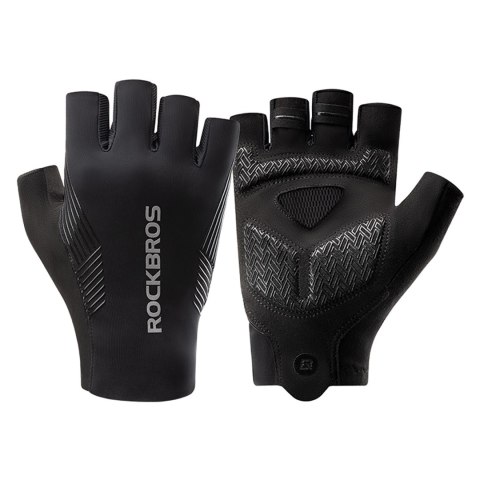 Rękawiczki rowerowe Rockbros wiosna/lato/jesień, krótkie palce, rozmiar: XL - czarne