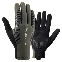 Rękawiczki rowerowe Rockbros wiosna/lato/jesień, pełne, rozmiar: XL - zielone