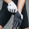 Rękawiczki sportowe Rockbros pełne wiosenno-letnie rozmiar L - biało-czarne