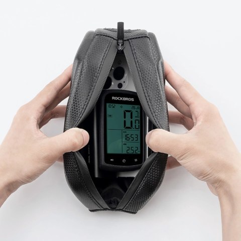 Torba rowerowa Rockbros usztywniana, na ramę, na rurę górną 1,4l - czarna Torba rowerowa Rockbros usztywniana, na ramę, na rurę górną 1,4l - czarna