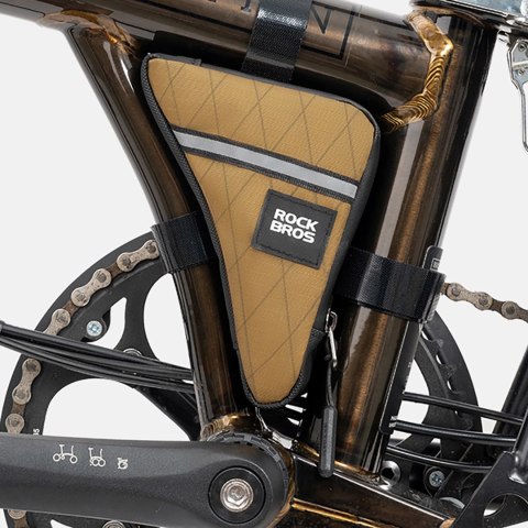 Torba trójkątna Rockbros na ramę rowerową 0,3l - brązowa Torba trójkątna Rockbros na ramę rowerową 0,3l - brązowa