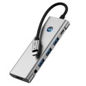 Adapter Tech-Protect HB04 HUB Adapter 9w1 USB-C + USB2.0 + USB3.0 + HDMI 4K 60Hz + SD / TF + PD100W + AV3.5 - szary
