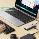 Adapter Tech-Protect HB04 HUB Adapter 9w1 USB-C + USB2.0 + USB3.0 + HDMI 4K 60Hz + SD / TF + PD100W + AV3.5 - szary