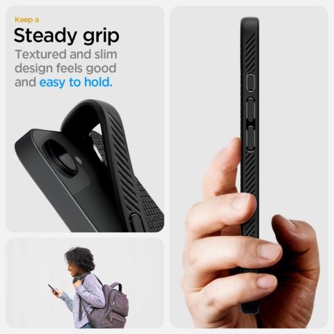 Etui Spigen Liquid Air Mag MagSafe na iPhone 16e - czarny mat Etui Spigen Liquid Air Mag MagSafe na iPhone 16e - czarny mat
