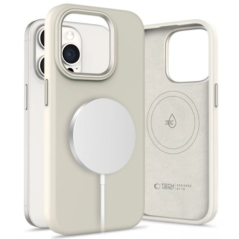 Etui Tech-Protect Silicone PUz MagSafe na iPhone 15 Pro - beżowe Etui Tech-Protect Silicone PUz MagSafe na iPhone 15 Pro - beżowe