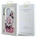 Etui Guess Liquid Glitter Flower MagSafe na iPhone 16 Pro - różowe