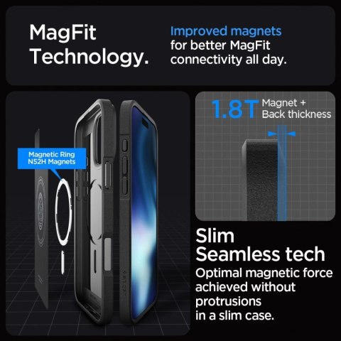 Etui Spigen Core Armor Mag z MagSafe na iPhone 16 Pro - czarny mat Etui Spigen Core Armor Mag z MagSafe na iPhone 16 Pro - czarny mat