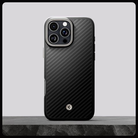 Etui Spigen Enzo Aramid Mag z MagSafe na iPhone 16 Pro Max - matowo-czarne Etui Spigen Enzo Aramid Mag z MagSafe na iPhone 16 Pro Max - matowo-czarne
