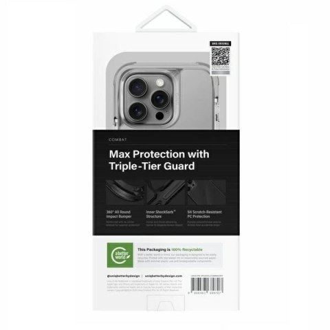 Etui UNIQ Combat Magclick Charging z MagSafe na iPhone 16 Pro - szare Etui UNIQ Combat Magclick Charging z MagSafe na iPhone 16 Pro - szare