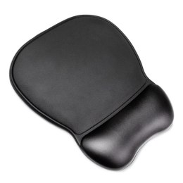 Ergonomiczna podkładka pod mysz i nadgarstek żelowa Eco skóra duża antypoślizgowa - czarna