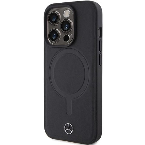Etui Mercedes Smooth Leather MagSafe do iPhone 15 Pro Max - czarne Etui Mercedes Smooth Leather MagSafe do iPhone 15 Pro Max - czarne
