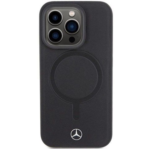 Etui Mercedes Smooth Leather MagSafe do iPhone 15 Pro Max - czarne Etui Mercedes Smooth Leather MagSafe do iPhone 15 Pro Max - czarne