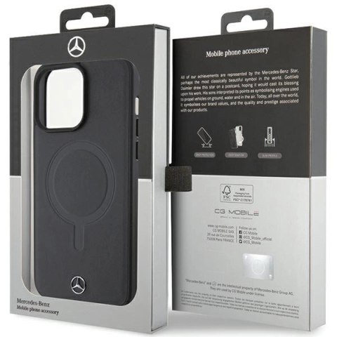 Etui Mercedes Smooth Leather MagSafe do iPhone 15 Pro Max - czarne Etui Mercedes Smooth Leather MagSafe do iPhone 15 Pro Max - czarne