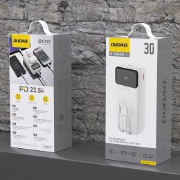 Powerbank Dudao K15MAX 30000mAh PD 22.5W z wbudowanymi kablami - biały