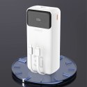 Powerbank Dudao K15MAX 30000mAh PD 22.5W z wbudowanymi kablami - biały