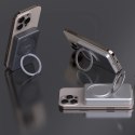 Powerbank Dudao K28 10000mAh PD 22.5W z MagSafe z metalową obudową i pierścieniem-podstawką - srebrny