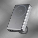 Powerbank Dudao K28 10000mAh PD 22.5W z MagSafe z metalową obudową i pierścieniem-podstawką - szary