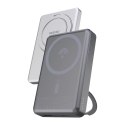 Powerbank Dudao K28 10000mAh PD 22.5W z MagSafe z metalową obudową i pierścieniem-podstawką - szary