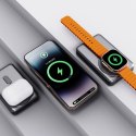 Powerbank Dudao K29 10000mAh PD 20W z MagSafe z metalową obudową, podstawką i wbudowanymi kablami USB-C/Lightning - srebrny