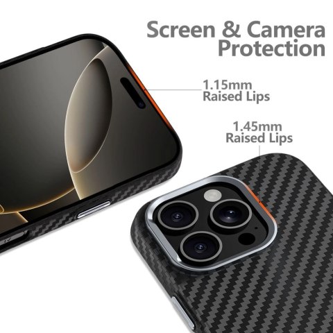 Etui Tech-Protect Ion Carbon MagSafe na iPhone 16 Pro - czarno-szare Etui Tech-Protect Ion Carbon MagSafe na iPhone 16 Pro - czarno-szare
