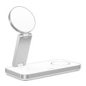 Ładowarka indukcyjna Tech-Protect QI15W-A47 MagSafe 3w1 + kabel USB-C - biała