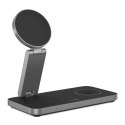 Ładowarka indukcyjna Tech-Protect QI15W-A47 MagSafe 3w1 + kabel USB-C - czarna