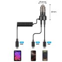 Ładowarka samochodowa CC05 2-porty PD60 W + kabel USB-C - czarna
