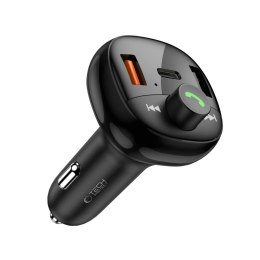 Ładowarka samochodowa Tech-Protect CC06 3-porty PD72W z transmiterem - czarna