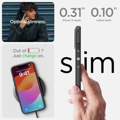 Etui Spigen Mag Armor MagSafe na iPhone 15 - czarny mat Etui Spigen Mag Armor MagSafe na iPhone 15 - czarny mat