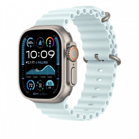 Pasek Ocean w kolorze mroźnego błękitu do koperty 49 mm - elementy z tytanu w kolorze naturalnym Pasek Ocean w kolorze mroźnego błękitu do koperty 49 mm - elementy z tytanu w kolorze naturalnym