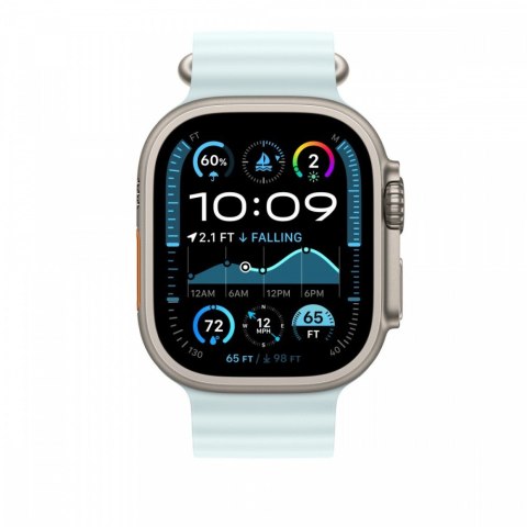 Pasek Ocean w kolorze mroźnego błękitu do koperty 49 mm - elementy z tytanu w kolorze naturalnym Pasek Ocean w kolorze mroźnego błękitu do koperty 49 mm - elementy z tytanu w kolorze naturalnym