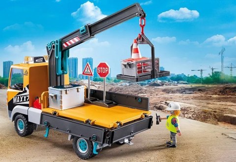 Zestaw z figurkami Action Heroes 71750 Ciężarówka budowlana z dźwigiem Zestaw z figurkami Action Heroes 71750 Ciężarówka budowlana z dźwigiem