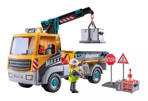 Zestaw z figurkami Action Heroes 71750 Ciężarówka budowlana z dźwigiem Zestaw z figurkami Action Heroes 71750 Ciężarówka budowlana z dźwigiem