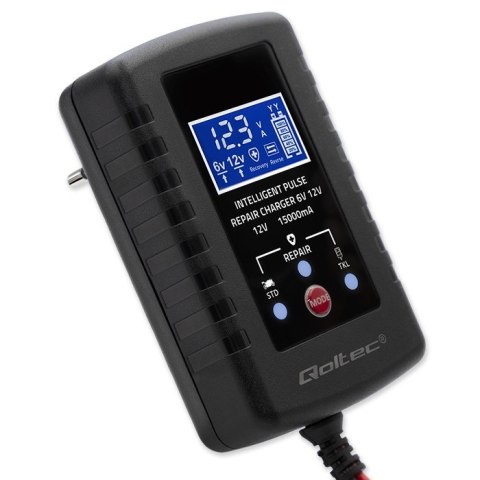 Automatyczna ładowarka do akumulatora AGM GEL STD 6V/12V | 2A | Prostownik z funkcją naprawy i wyświetlaczem LED