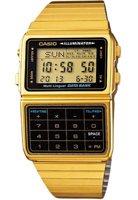 CASIO VINTAGE Mod. DATABANK CALCULATOR, GOLD - BLACK CASIO VINTAGE Mod. DATABANK CALCULATOR, GOLD - BLACK
