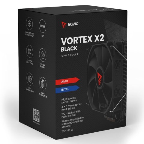 Chłodzenie procesora CPU Vortex X2 Black Chłodzenie procesora CPU Vortex X2 Black
