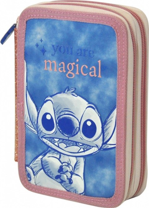 Piórnik dwukomorowy Stitch z wyposażeniem Piórnik dwukomorowy Stitch z wyposażeniem