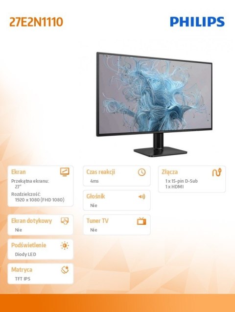 Monitor 27E2N1110 27 cali IPS HDMI VGA Monitor 27E2N1110 27 cali IPS HDMI VGA