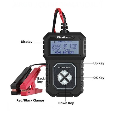 Cyfrowy Tester akumulatora z LCD | 12V | AGM | GEL | STD | 30- 220Ah Cyfrowy Tester akumulatora z LCD | 12V | AGM | GEL | STD | 30- 220Ah