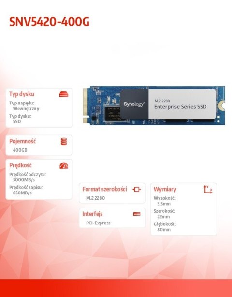Dysk SSD SNV5420-400G 400GB M2 NVMe 2280 PLP Dysk SSD SNV5420-400G 400GB M2 NVMe 2280 PLP